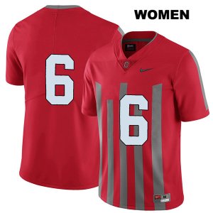 Women's NCAA Ohio State Buckeyes Taron Vincent #6 College Stitched Elite No Name Authentic Nike Red Football Jersey AK20N61RR